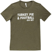 Turkey - Pie - & Football T-Shirt - Heather City Green - Small