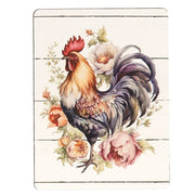 Floral Rooster Magnet  (3 Count Assortment)