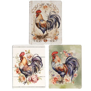 Floral Rooster Magnet  (3 Count Assortment)