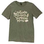 Autumn Leaves + Pumpkins Please T-Shirt - Large