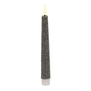 Black & White Chevron LED Taper - 7.5"H