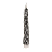 Black & White Chevron LED Taper - 7.5"H
