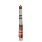 Crimson Plaid Realistic Flame LED Timer Taper