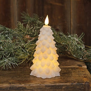 Small White LED Christmas Tree Candle - 6.25 in tall