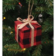 Red & Black Buffalo Plaid Gift Box Ornament - Large