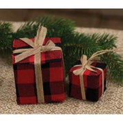 Red & Black Buffalo Plaid Gift Box Ornament - Large