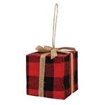 Red & Black Buffalo Plaid Gift Box Ornament - Large