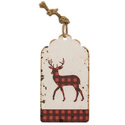 Distressed Metal Buffalo Check Deer Hanging Tag