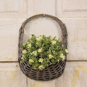 Graywashed Oval Hanging Wall Basket