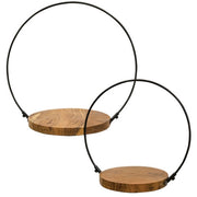 Wood & Iron Halo Candle Holders (Set of 2)