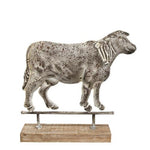 Metal Cow on Stand