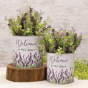 Welcome to Our Home Lavender Buckets (Set of 2)