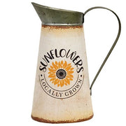 Sunflowers Locally Grown Metal Pitcher