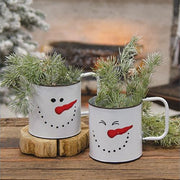 Smiling Snowman Metal Mug