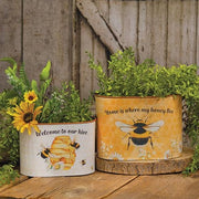 Honey Bee Oval Buckets (Set of 2)