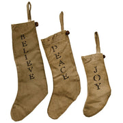 Peace - Love - Joy Stockings (Set of 3)