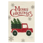 Merry Christmas Truck Dish Towel