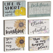 Spring Wood Sayings Block - 2.75" x 4.25" -