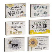 Spring Wood Sayings Block - 2.75" x 4.25" -