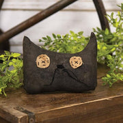 Stuffed Primitive Long Black Cat Head