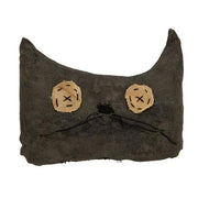 Stuffed Primitive Long Black Cat Head