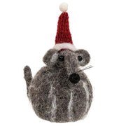 Sm Felted Christmas Mouse