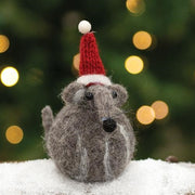 Sm Felted Christmas Mouse