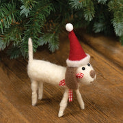 Felted Christmas Dog Ornament