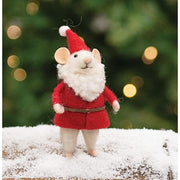Felted Mouse Santa Ornament