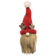 Red Reindeer Gnome Felted Sitter