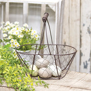 Chicken Wire Oval Basket with Handle