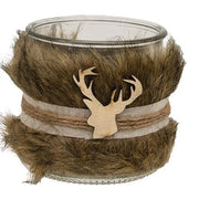 Furry Jar with Reindeer Charm - Large