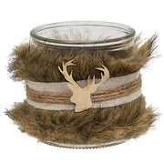 Furry Jar with Reindeer Charm - Medium