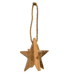 Dimensional Mango Wood Star Ornament