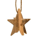 Dimensional Mango Wood Star Ornament