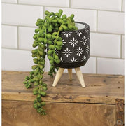 Mini Black Starburst Boho Planter on Stand