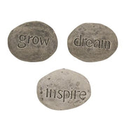 Dream - Grow - Inspire Resin Garden Stone  (3 Count Assortment)