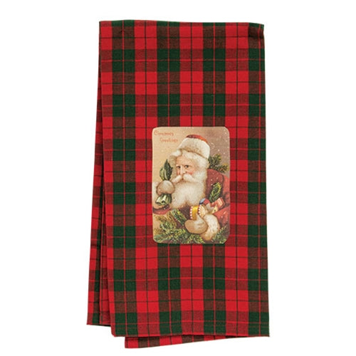 Christmas Greetings Santa Dish Towel