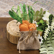 Fabric Carrots in Burlap Bag (Set of 3)