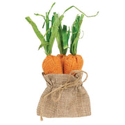 Fabric Carrots in Burlap Bag (Set of 3)