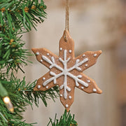 Resin Pointed Gingerbread Snowflake Ornament