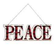 Red/Black Plaid PEACE Hanger