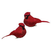Christmas Cardinal Glittered Bird Clip Ornament  (2 Count Assortment)