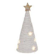 White Yarn Christmas Tree with LED Lights - Small