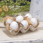Natural Speckled Eggs in Crate (Set of 6)