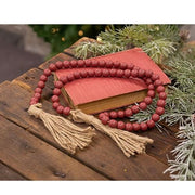 Red Beaded Garland with Tassels - 48"L