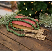 Green Beaded Garland with Tassels - 48"L