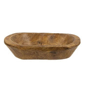 Carved Wood Petite Oval Bowl