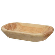 Carved Wood Petite Oval Bowl - Raw