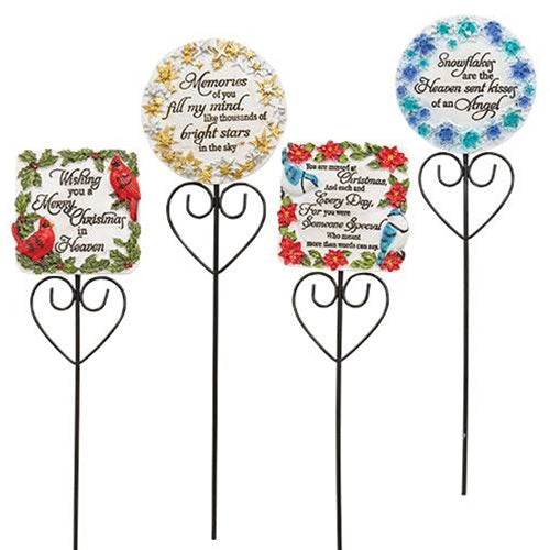 Winter Memorial Yard Stake  (4 Count Assortment)